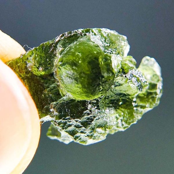 Certified Moldavite with imprint of bubble