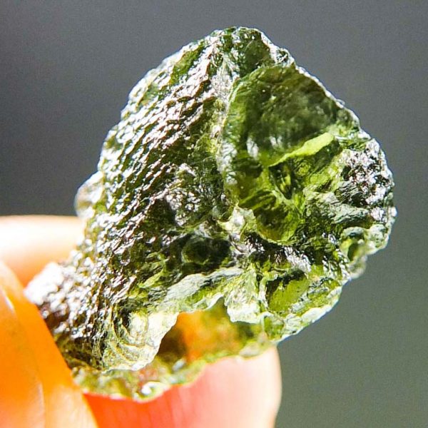 Certified Moldavite with imprint of bubble