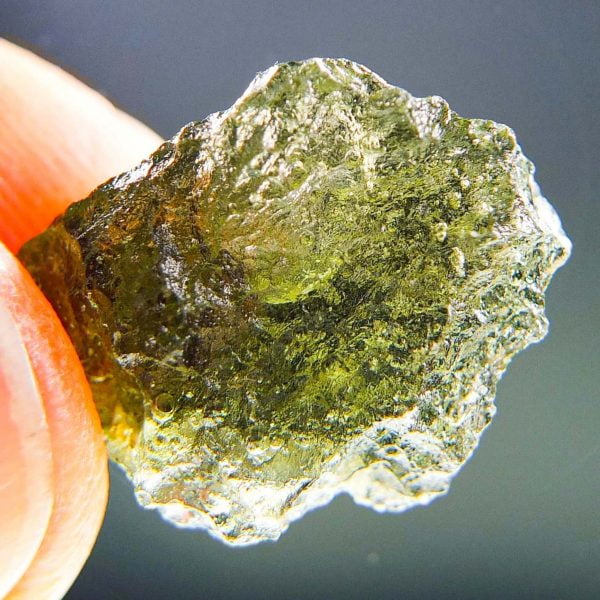 Rare Moldavite with visible closed bubble CERTIFIED
