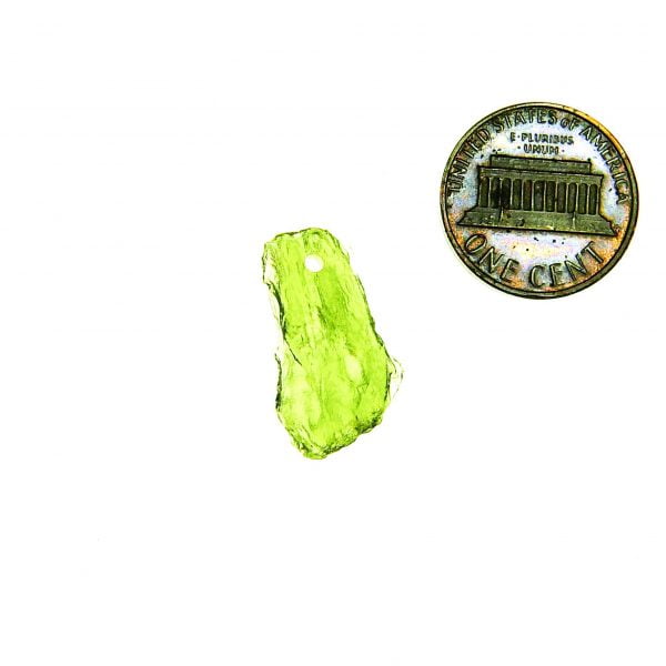 Certified Vibrant green Drilled Moldavite