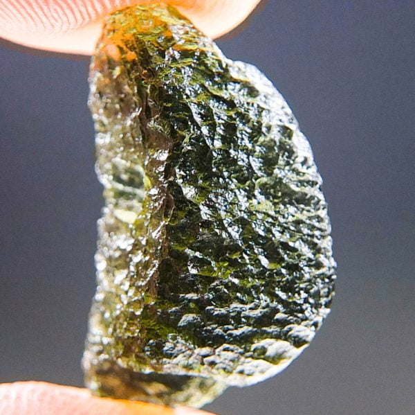 Moldavite with open bubble - Shiny