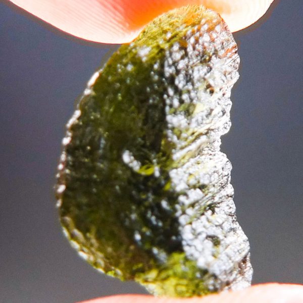 Moldavite with open bubble - Shiny