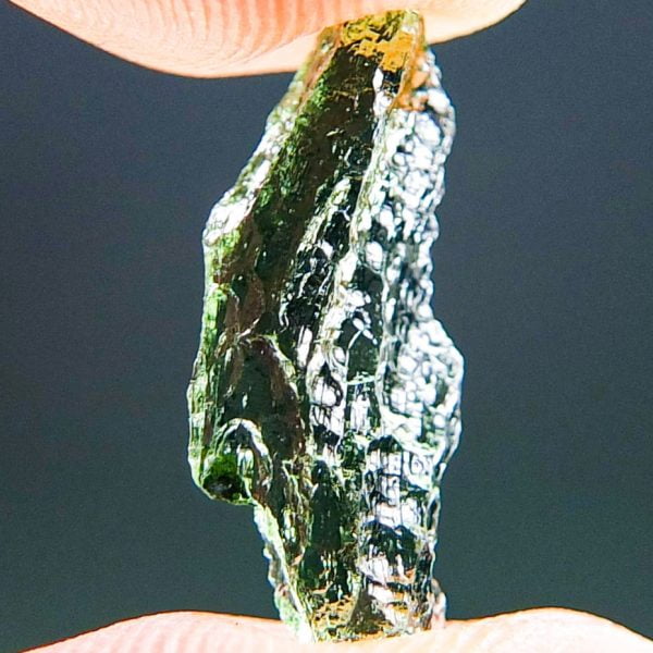 Very Glossy & poisonous green Small Moldavite - RARE