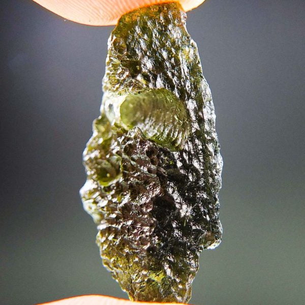 Moldavite with CERTIFICATE with open bubble