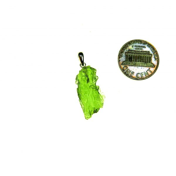 Certified Vibrant green Moldavite pendant - quality A+