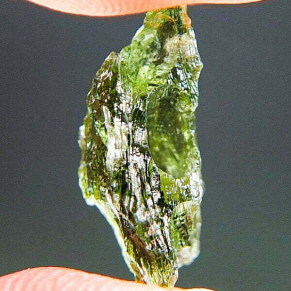 Moldavite with open bubble - Glossy