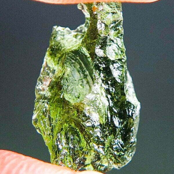 Moldavite with open bubble - Glossy