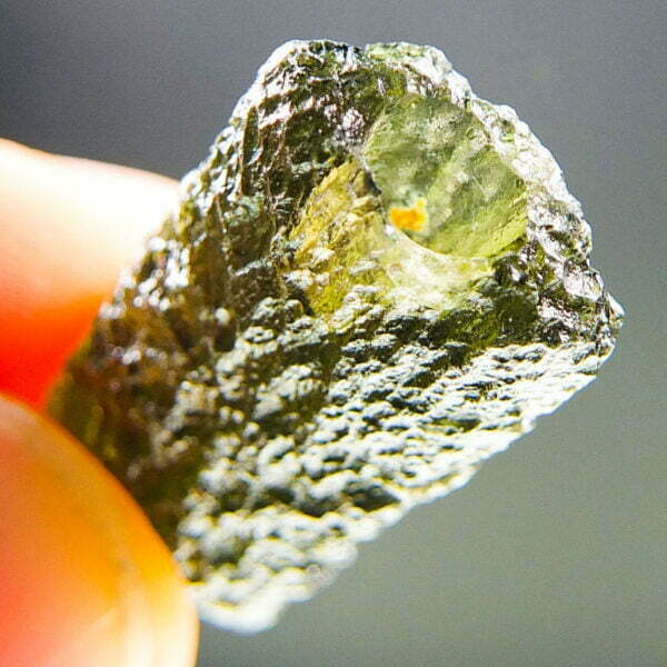 Rare Certified Moldavite with big open bubble