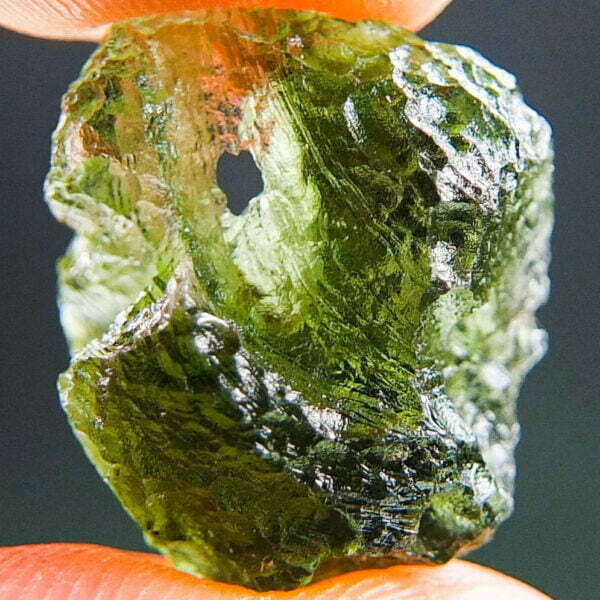 Certified Moldavite with uncommon features