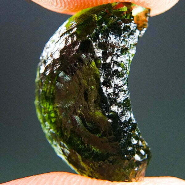 Certified Moldavite - Uncommon shape - Glossy