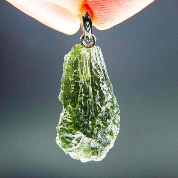 Moldavite pendant with CERTIFICATE - Drop shape