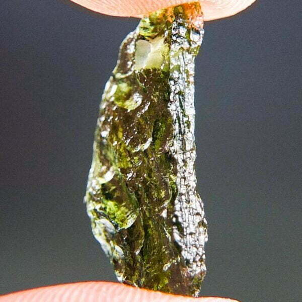 Drilled Moldavite - Very Glossy - RARE with CERTIFICATE