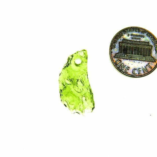 Drilled Moldavite - Very Glossy - RARE with CERTIFICATE