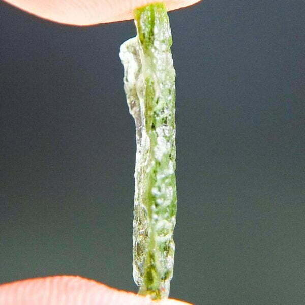 Vibrant green Drilled Moldavite with CERTIFICATE
