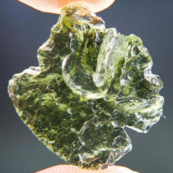 Certified Moldavite with open bubble - Shiny - quality A+