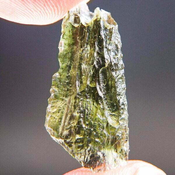Moldavite with CERTIFICATE - Drop - natural middle fragment shape - Shiny