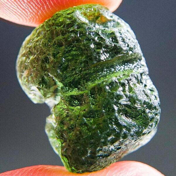 Intensive green Moldavite with CERTIFICATE