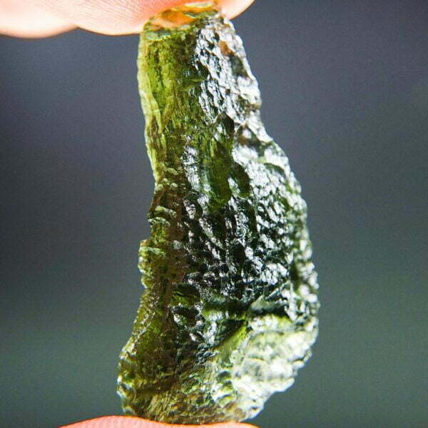 Rare Certified Moldavite with imprint of buble - quality A+
