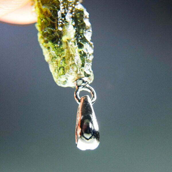 Moldavite pendant with CERTIFICATE - Drop shape - quality A+