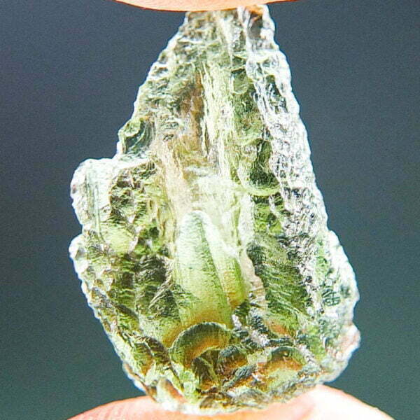 Rare Moldavite with natural hole and two kinds of sculpture