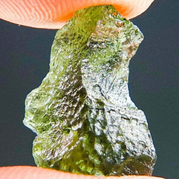 Moldavite with natural hole