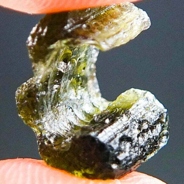 Rare Moldavite with CERTIFICATE - Uncommon shape