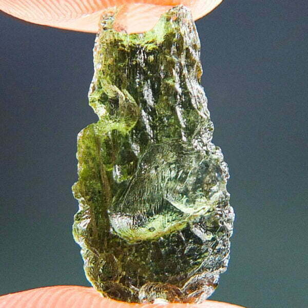 Moldavite - Drop - natural lower fragment (belly) shape - Shiny - quality A+