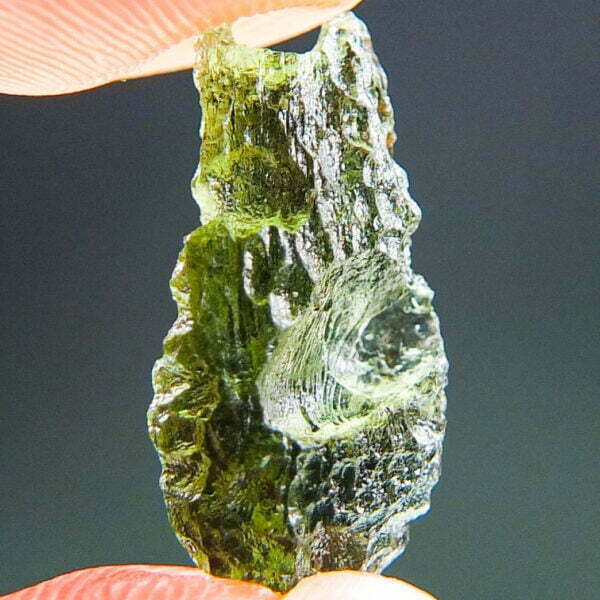 Moldavite - Drop - natural lower fragment (belly) shape - Shiny - quality A+