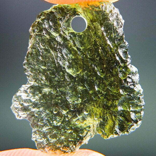 Drilled Moldavite with CERTIFICATE