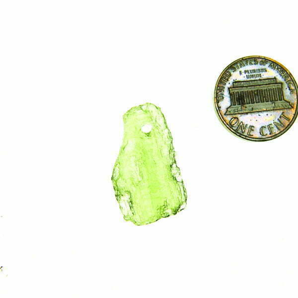Vibrant green Certified Drilled Moldavite