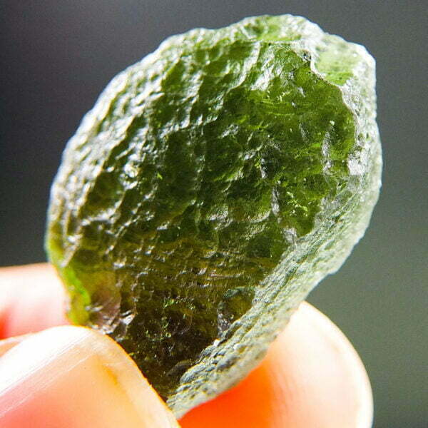 Moldavite with CERTIFICATE - found on field - on surface