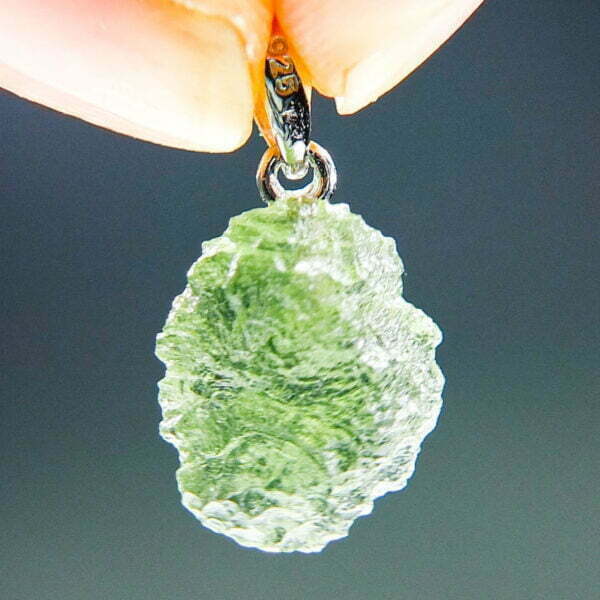 Moldavite pendant with CERTIFICATE - Boulder shape