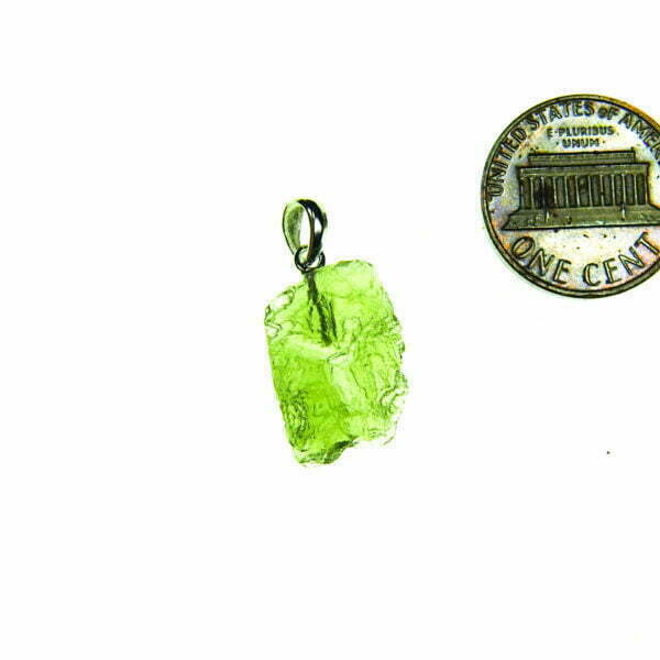 Vibrant green Moldavite pendant with CERTIFICATE - Glossy - quality A+/++