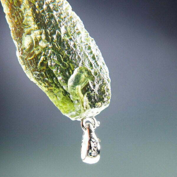Moldavite pendant with CERTIFICATE - Uncommon shape - Glossy