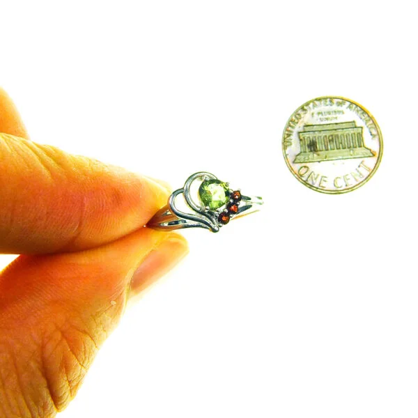 Moldavite Silver Ring - Heart - CERTIFIED
