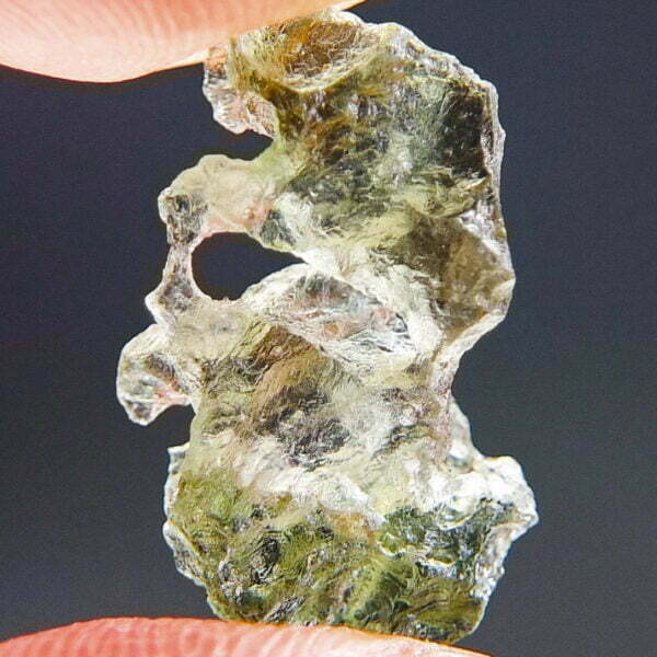 Moldavite with natural hole - Uncommon shape - quality A+