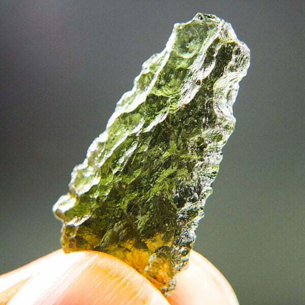 Moldavite with CERTIFICATE - Drop - natural upper fragment shape