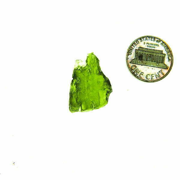 Moldavite with CERTIFICATE with open bubble - Shiny
