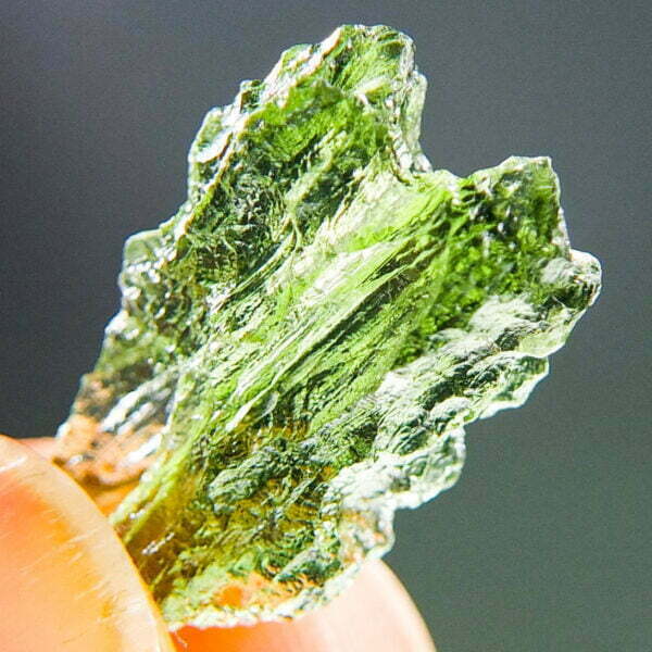 Certified Rare Moldavite - Very Glossy & Poisonous Green - quality A+/++