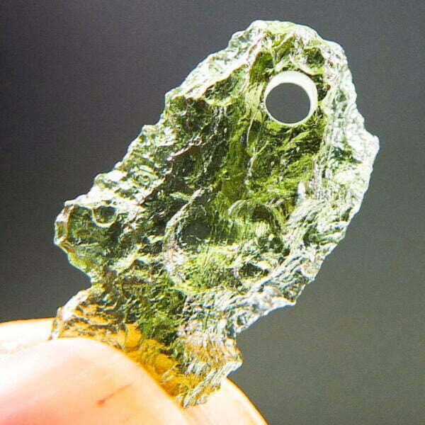 Certified Drilled Moldavite - quality A+/++