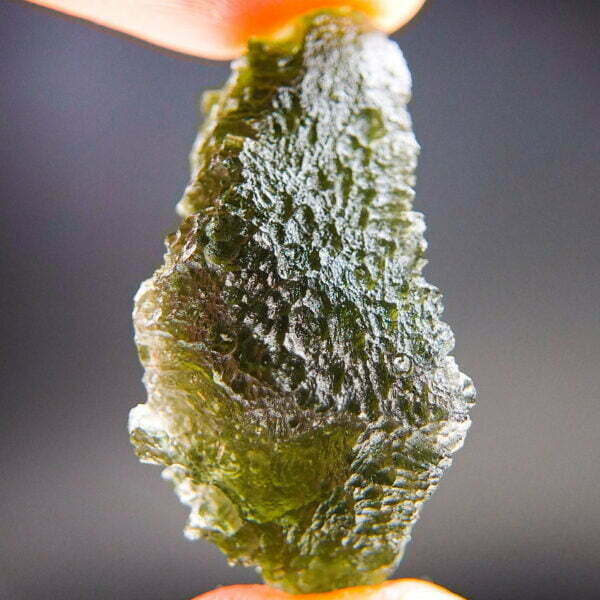 Big Rare Cetified Moldavite with visible lechatelierite needles - quality A+/++