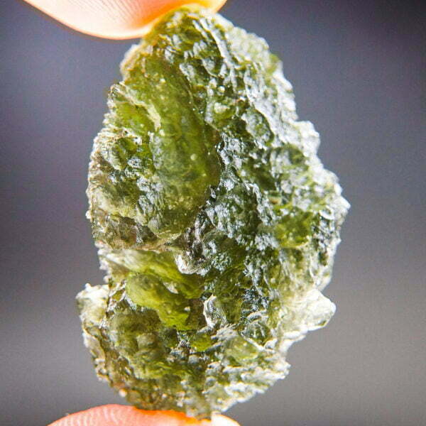 Big Rare Cetified Moldavite with visible lechatelierite needles - quality A+/++