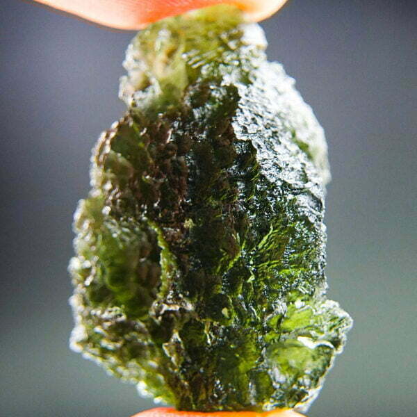 Big Certified Moldavite with closed bubble - quality A+/++