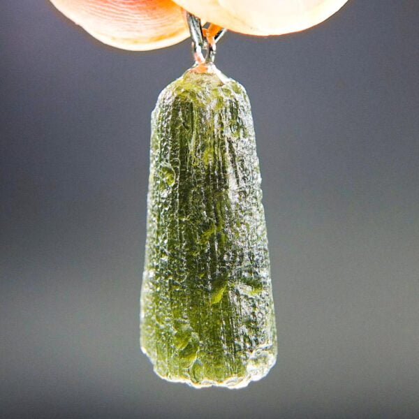 Moldavite pendant with CERTIFICATE - Drop - natural middle fragment shape