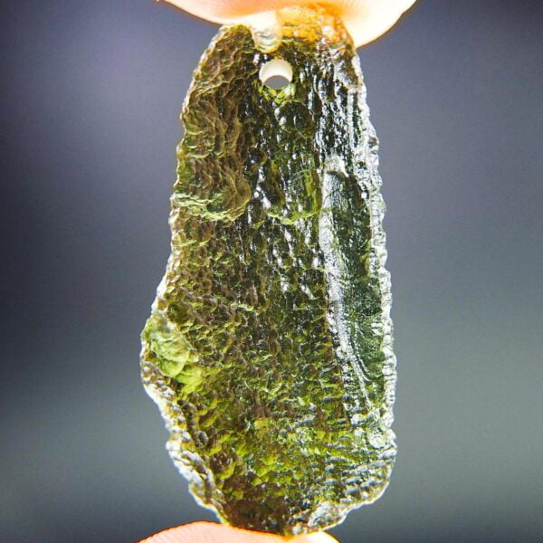 Big Drilled Moldavite with CERTIFICATE