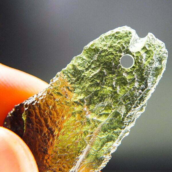 Big Drilled Moldavite with CERTIFICATE