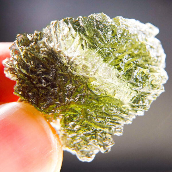 Excellent Rare Moldavite with Big open bubble - Certified