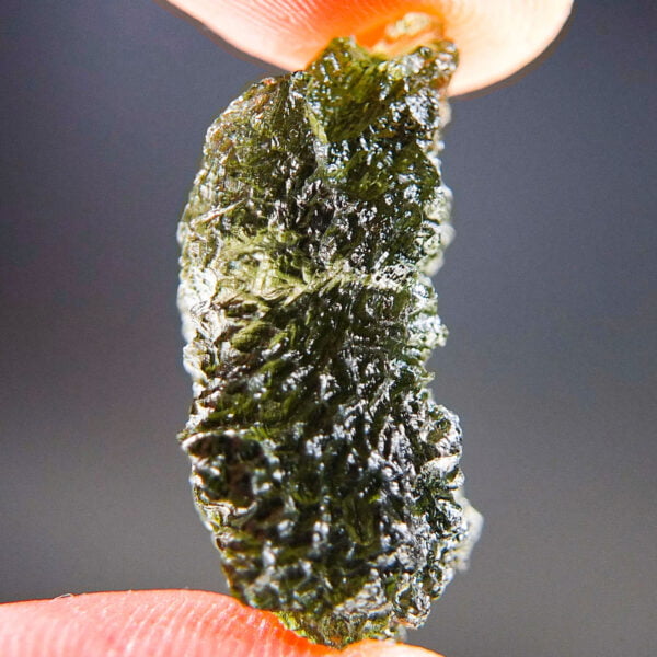 Excellent Rare Moldavite with Big open bubble - Certified