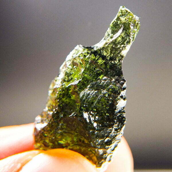 Rare Moldavite - Very Glossy - Drop shape - Certified