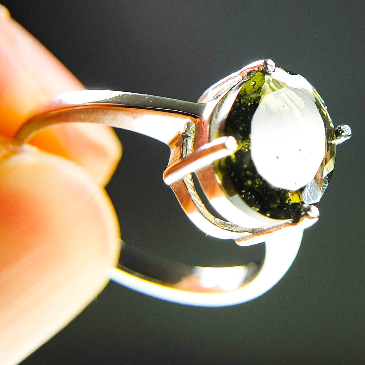 Ring - Moldavite + Silver - Certified